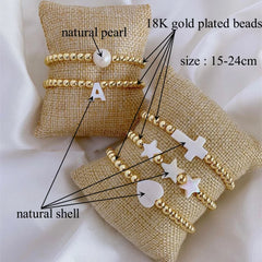 KKBEAD 18k Gold Plated Charm Bracelets