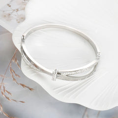 Stylish Cross Crystal Bracelet with Roman Numerals