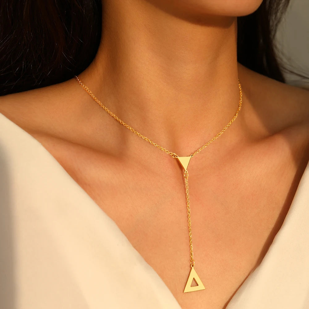 Triangle Tassel Pendant Necklace For Women