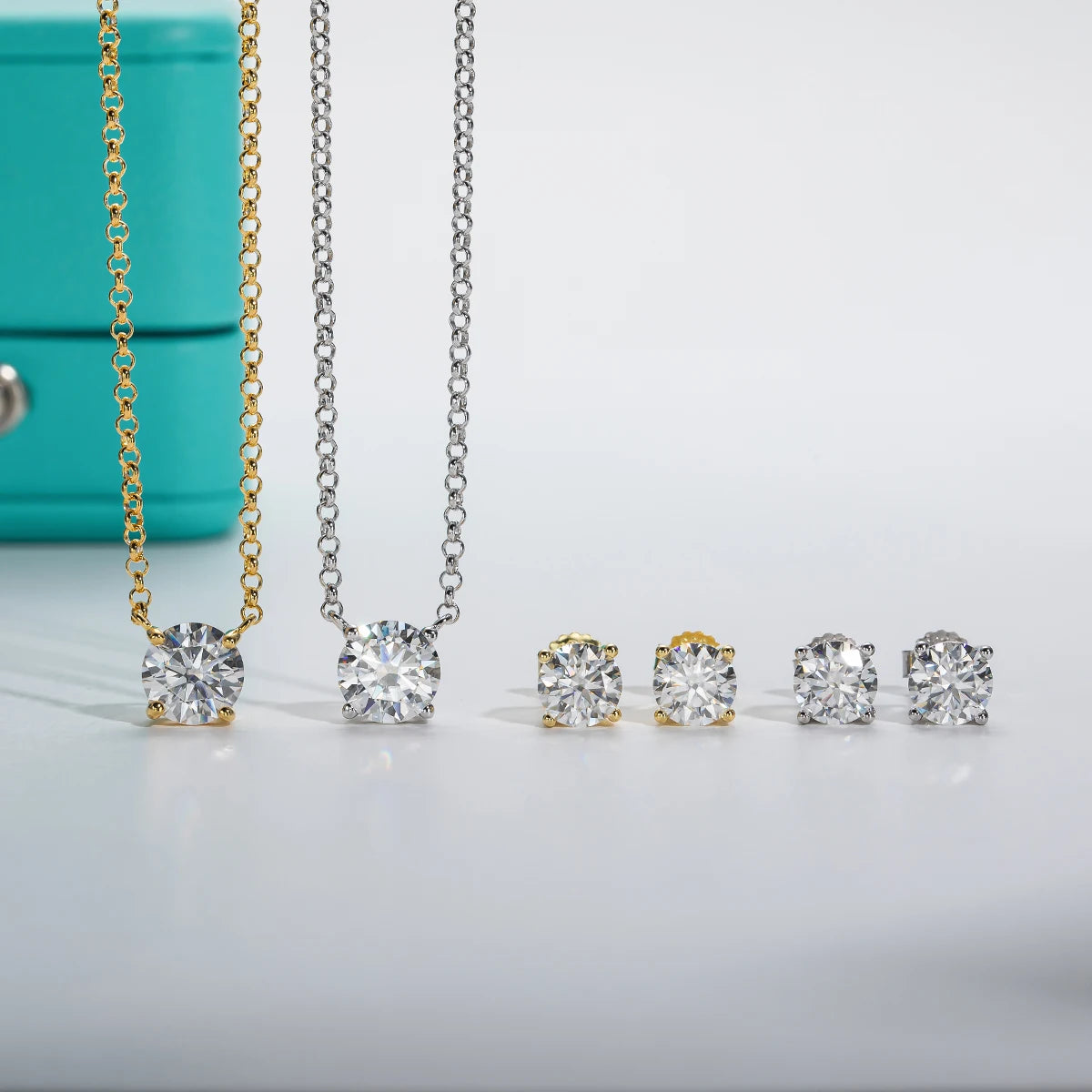 Sophisticated Moissanite Necklace and Earrings Set