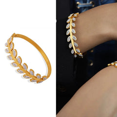 Round Circle Clover Bangles Bracelet for Women