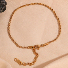 E.B.belle Twists 18K Gold Plated Chain Anklet