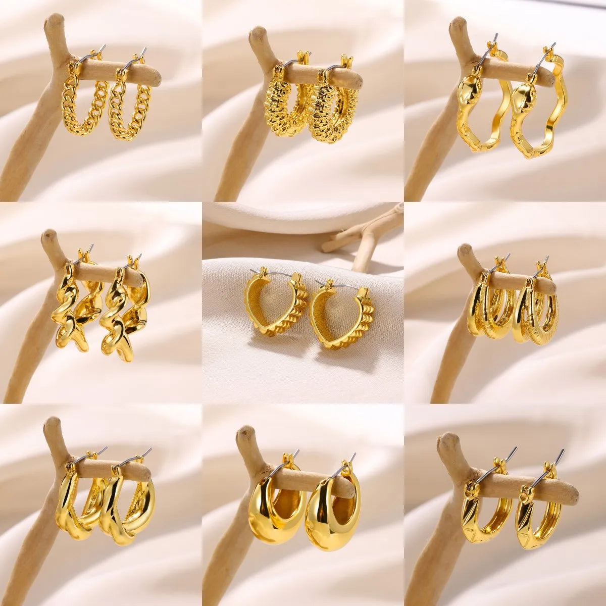 Round 18K Gold Color Earrings for Women