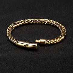 MKENDN Locomotive Men's Punk Rock Bicycle 18k Gold Chain Bracelet