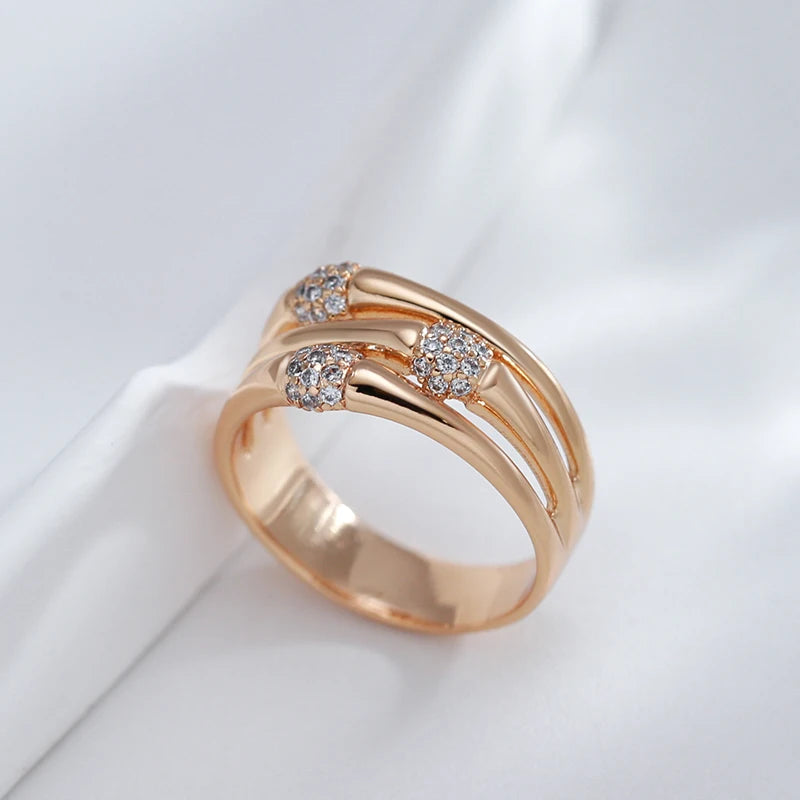 Rose Gold Color Wide Band Fashion Ring