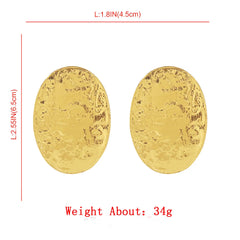 Exquisite Gold-Colored Oval Stud Earrings for Women