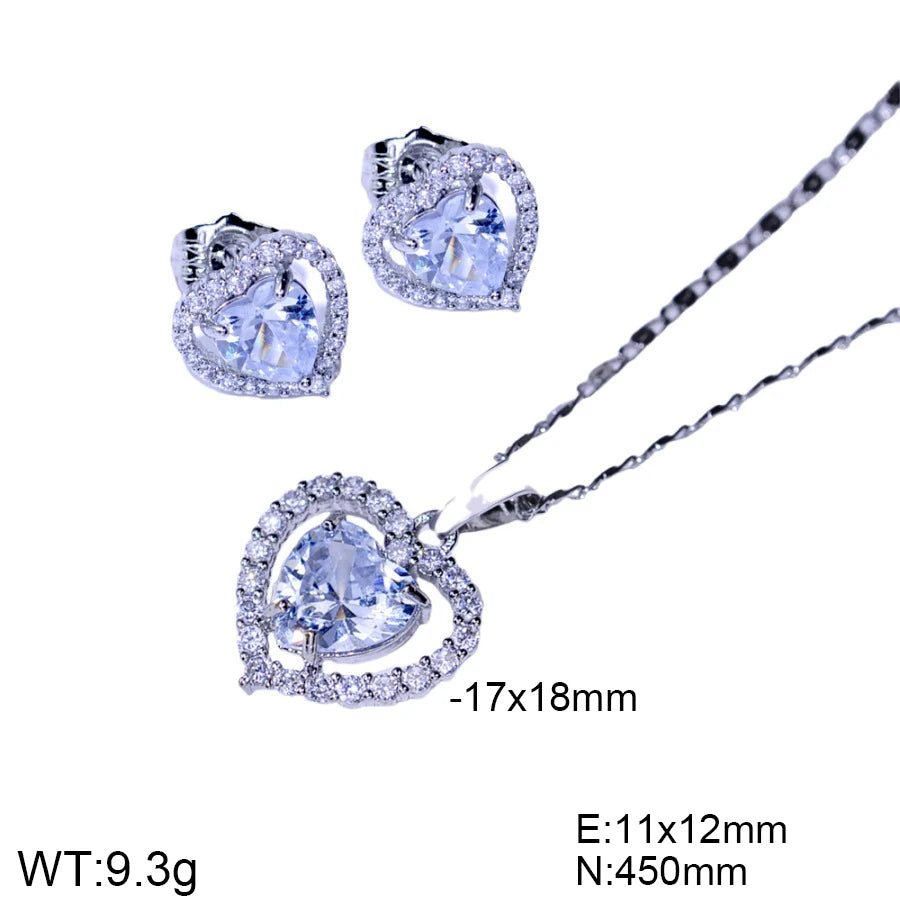 Timeless Zircon Necklace and Earring Set