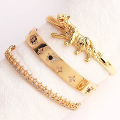 Trendy Animal Pattern Crystal Bangle