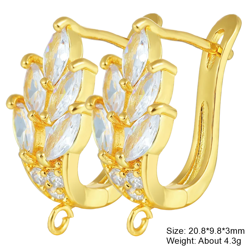 18K Real Gold and Silver Plated Ear Wire Fixture Hooks for DIY Jewelry Making