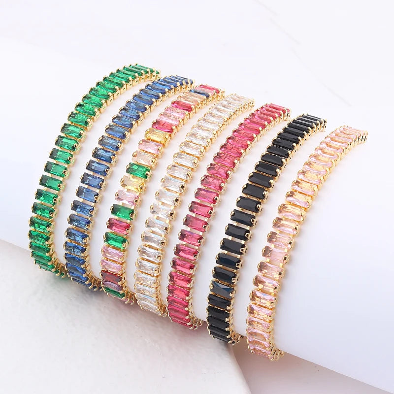 2022 Design 18K Gold Plated Geometric Zircon Bracelet