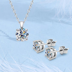 Elegant 6.5mm 1CT Moissanite Diamond Jewelry Set With GRA Certificate