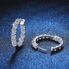 2.6CT D Color Moissanite Hoop Earrings