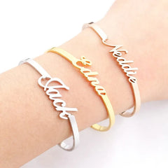 18k Gold Custom Engraved Numeral Name Message Bracelet