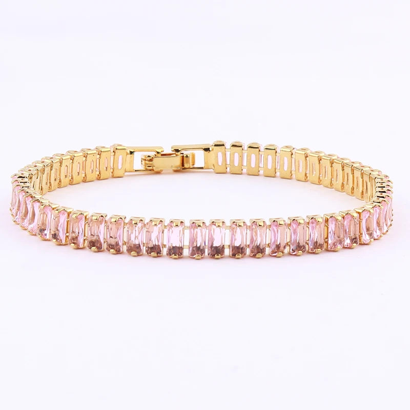 2022 Design 18K Gold Plated Geometric Zircon Bracelet