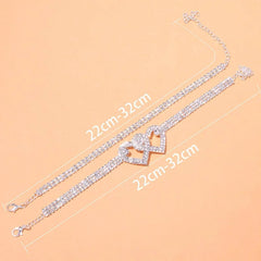 Charming Cubic Zirconia Heart Anklet