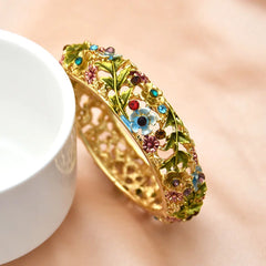 Vintage Rose Flower Hollowed Out Bracelet for Women