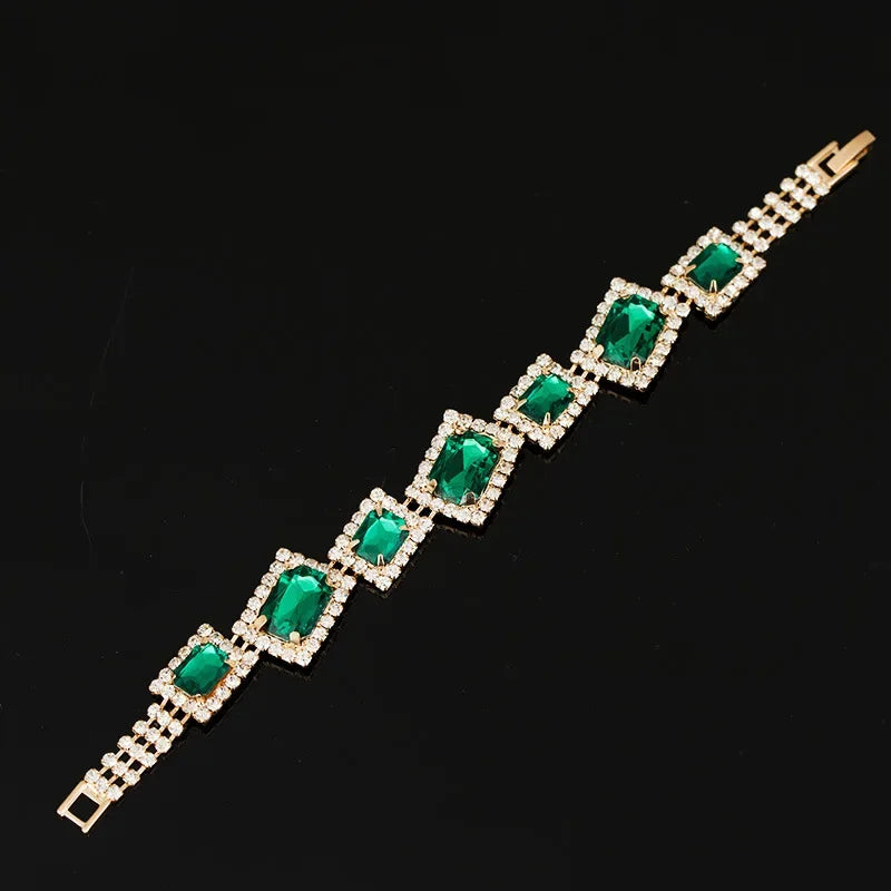 Elegant Green Crystal Stone Bangle