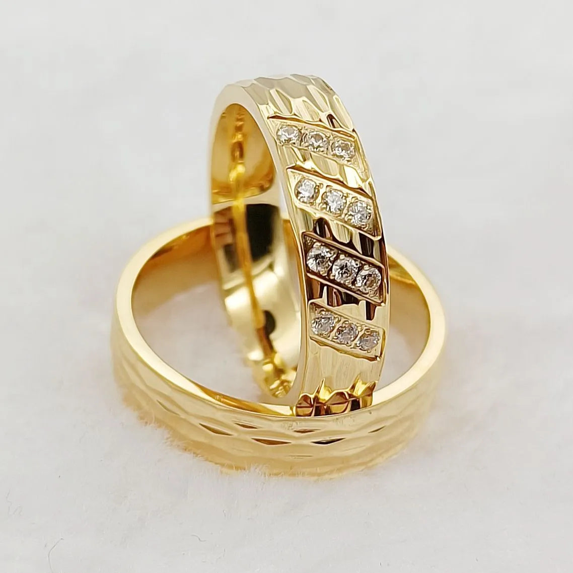 Luxury 18k Gold Plated Wedding Rings for Couples