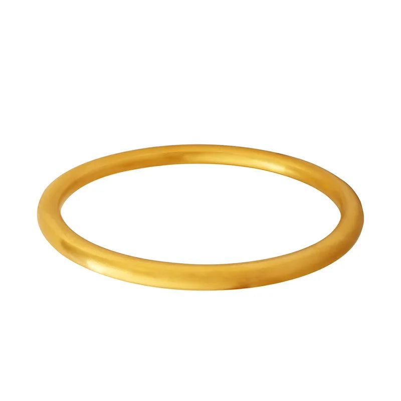 Smooth Fine 18K Gold Bracelet for Women