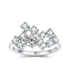 Elegant 925 Sterling Silver Moissanite Ring with Infinity Design