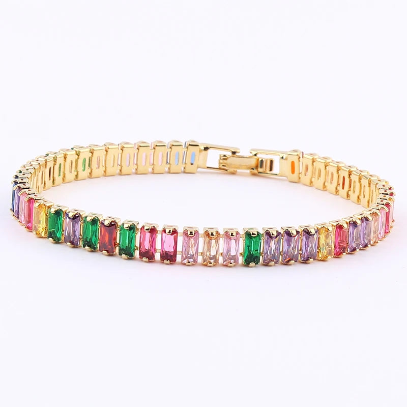 2022 Design 18K Gold Plated Geometric Zircon Bracelet