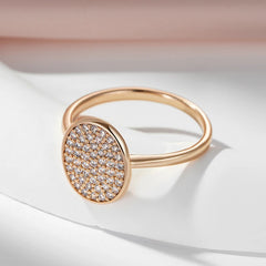 Elegant Vintage Rose Gold Copper Ring with Natural Zircon