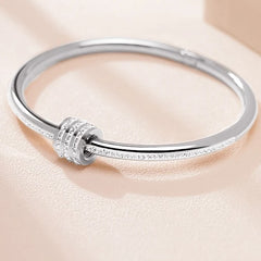 Classic Stainless Steel Zircon Bangle