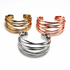 Round Chain Charms Cuff Bracelet for Women