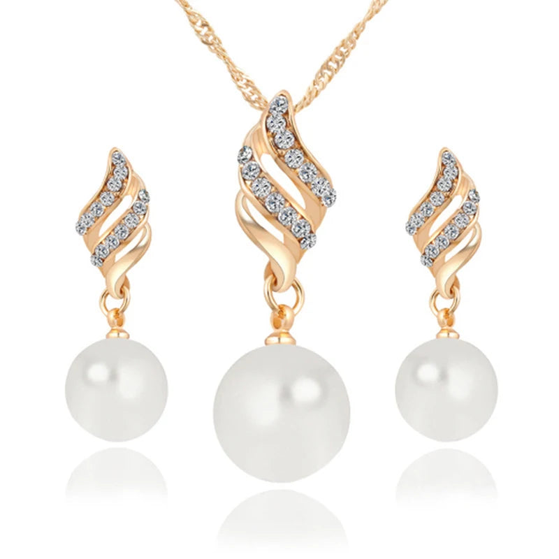 Luxury Original 18K Gold Earrings and Necklace Set