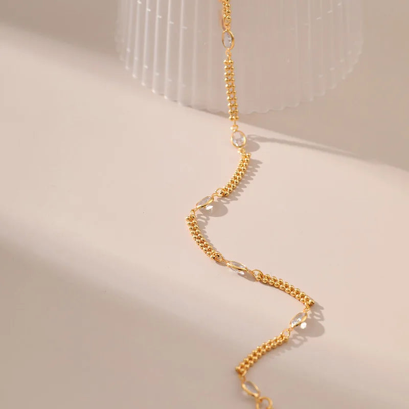 Copper Plated 18K Gold Double Layer Anklet