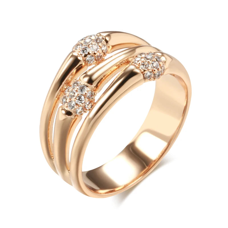 Rose Gold Color Wide Band Fashion Ring