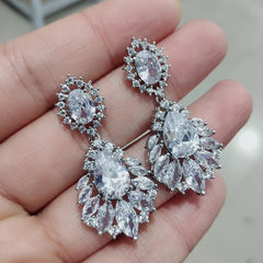 Elegant Cubic Zirconia Chandelier Dangle Earrings for Women