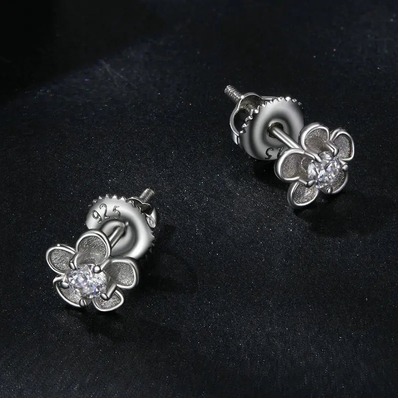 Elegant Floral Moissanite Stud Earrings