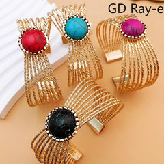 Bohemian Gold Plated Open Bracelet Bangles for Women