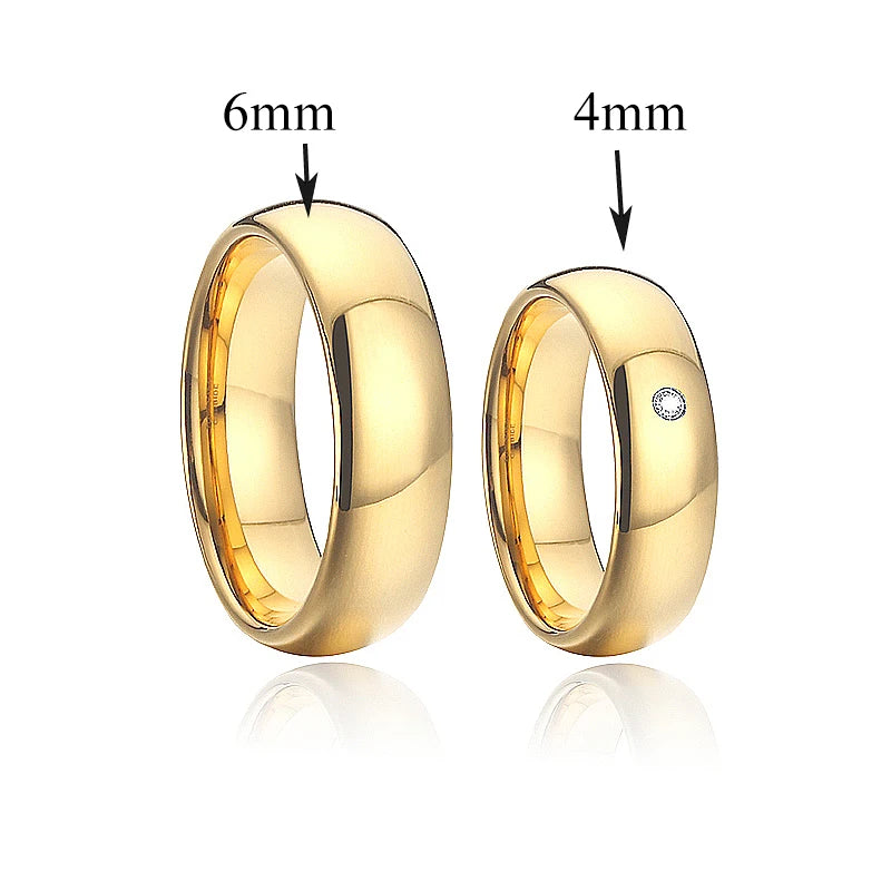 Luxury 18k Gold Plated Wedding Rings for Couples