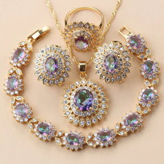 Big Sunflower Jewelry Sets: 18K Gold Plated