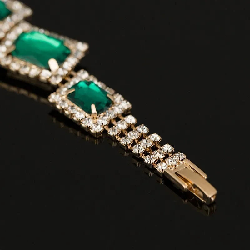 Elegant Green Crystal Stone Bangle