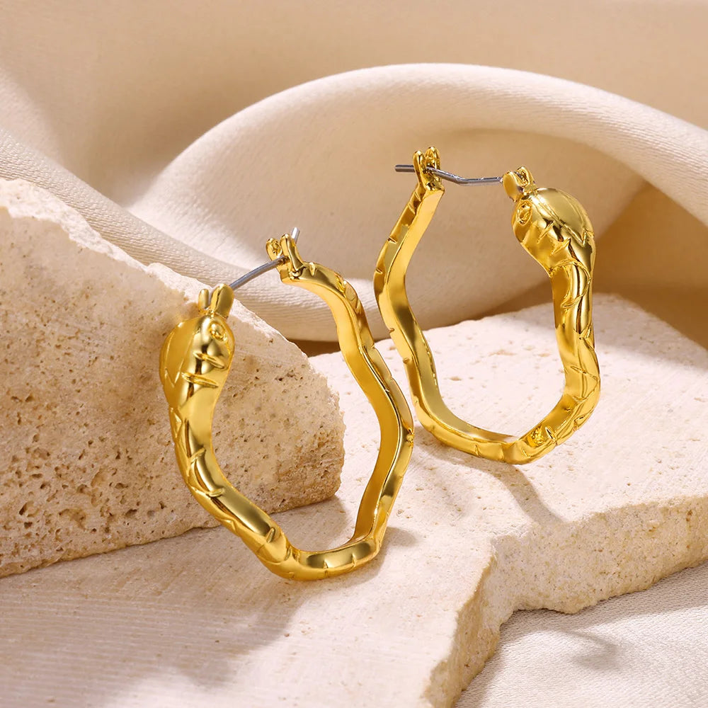 Round 18K Gold Color Earrings for Women