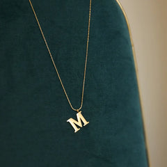 Simplicity 18 K Gold Plating Niche Design English Letter M Pendant Necklace