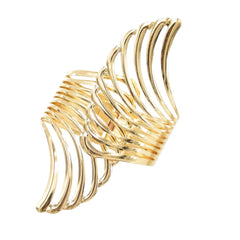 Hollow Wings Feather Wide Cuff Bracelets & Bangles For Women