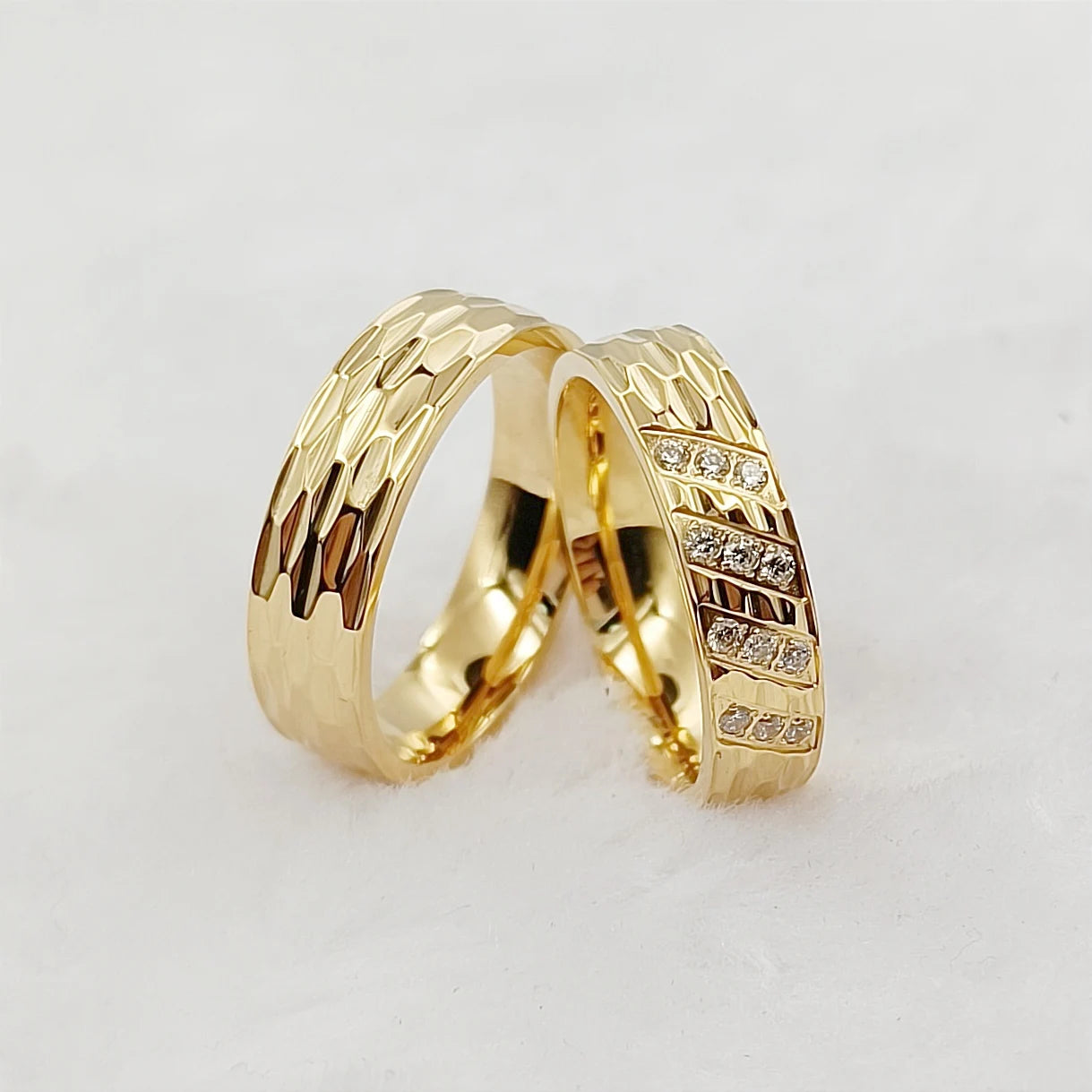 Luxury 18k Gold Plated Wedding Rings for Couples