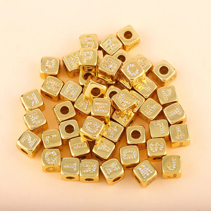 Juya 18K Gold Plated Alphabet Initial Letter Beads