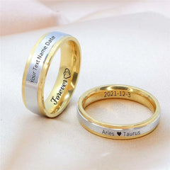 Customized Name Engraved Ladder Ring