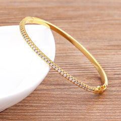 Top Quality Colorful White Color Cubic Zirconia Thin Bangles Bracelets for Women