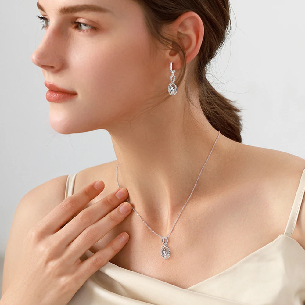 Moissanite Diamond Waterdrop Jewelry Set