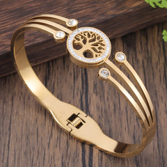 Tree of Life Stainless Steel Cuff Bracelet