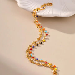 Copper Plated 18K Gold Double-layer Chain Anklet