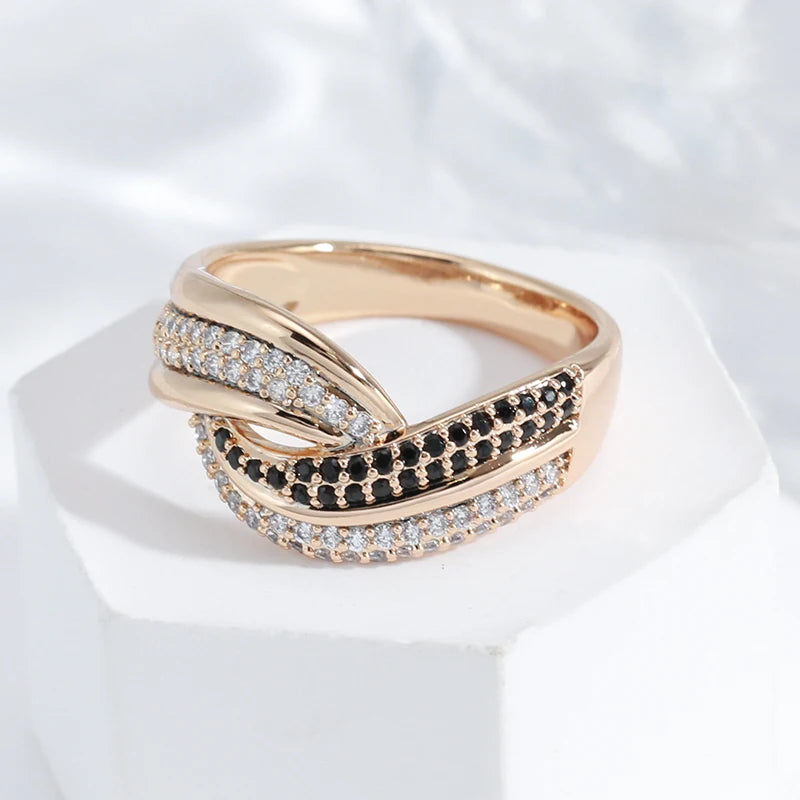 Rose Gold Ethnic Zircon Ring