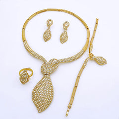 Luxurious 18k Gold Plated Jewelry Set for Women