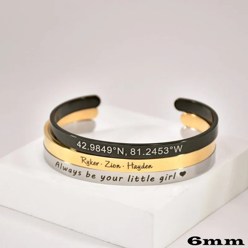 18K Gold-Plated Custom Engraved Bracelet - Personalized for Special Occasions